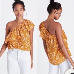 NWT Madewell Silk One-Shoulder Top in Assam Floral